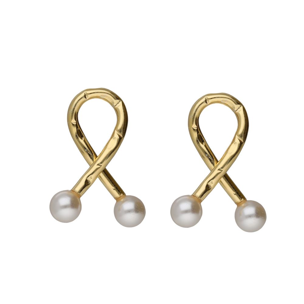 Σκουλαρίκια Victoria Cruz από επιχρυσωμένο ασήμι 925° A5546-00DT