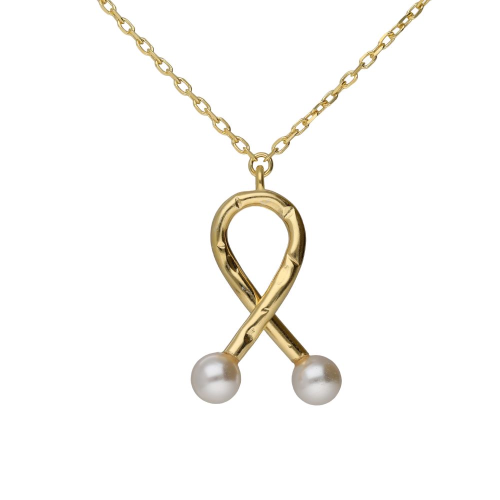 Κολιέ Victoria Cruz από επιχρυσωμένο ασήμι 925° A5548-00DG