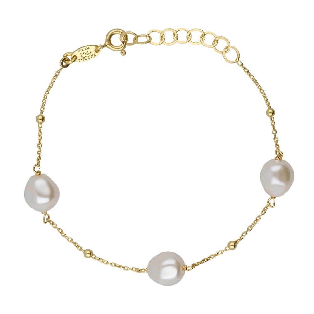 Βραχιόλι Victoria Cruz από επιχρυσωμένο ασήμι 925° A5567-00DP