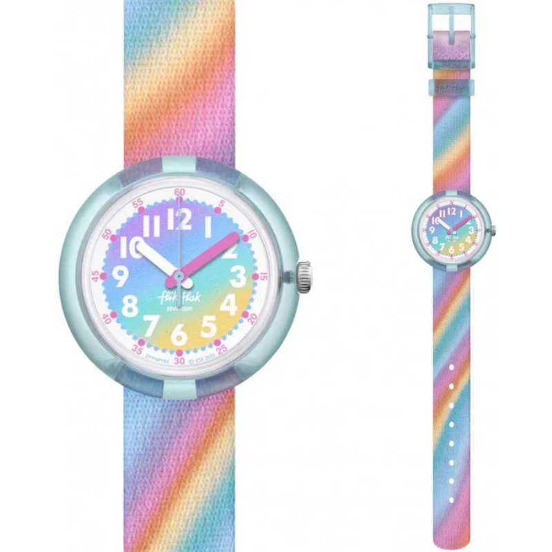 FLIK FLAK Liquid Rainbow Multicolor Plastic Strap ZFPNP152