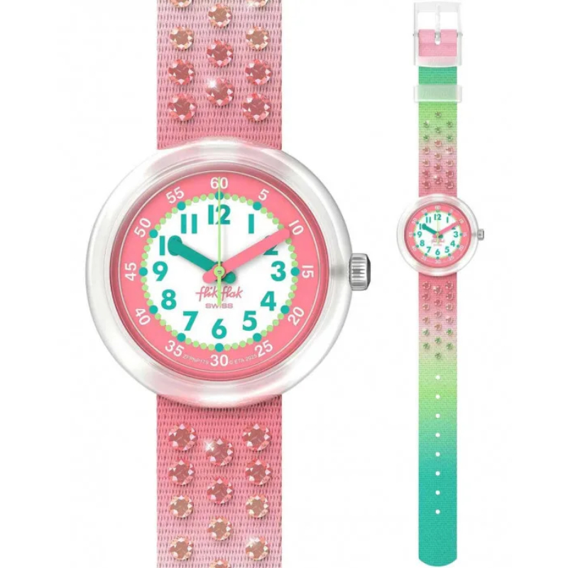 FLIK FLAK Sparkly Melon Multicolor Silicone Strap ZFPNP179