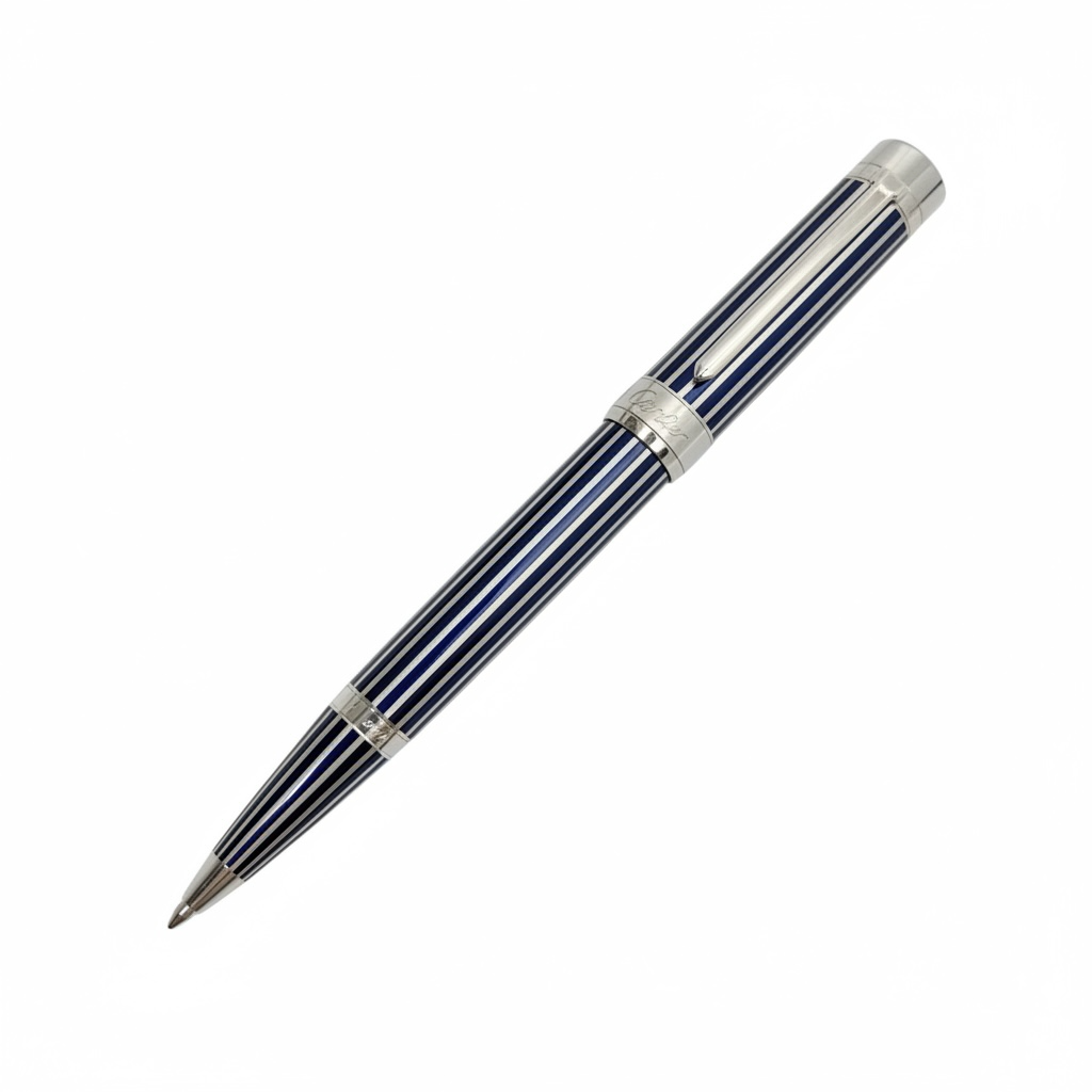 Cartier Rollerball Pen Pasha Blue Lacqueur And Platinum Plated