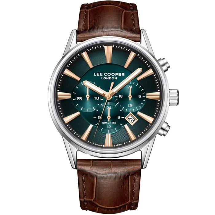 Ανδρικό Ρολόι Lee Cooper με Καφέ Δερμάτινο Λουράκι LC08411.394
